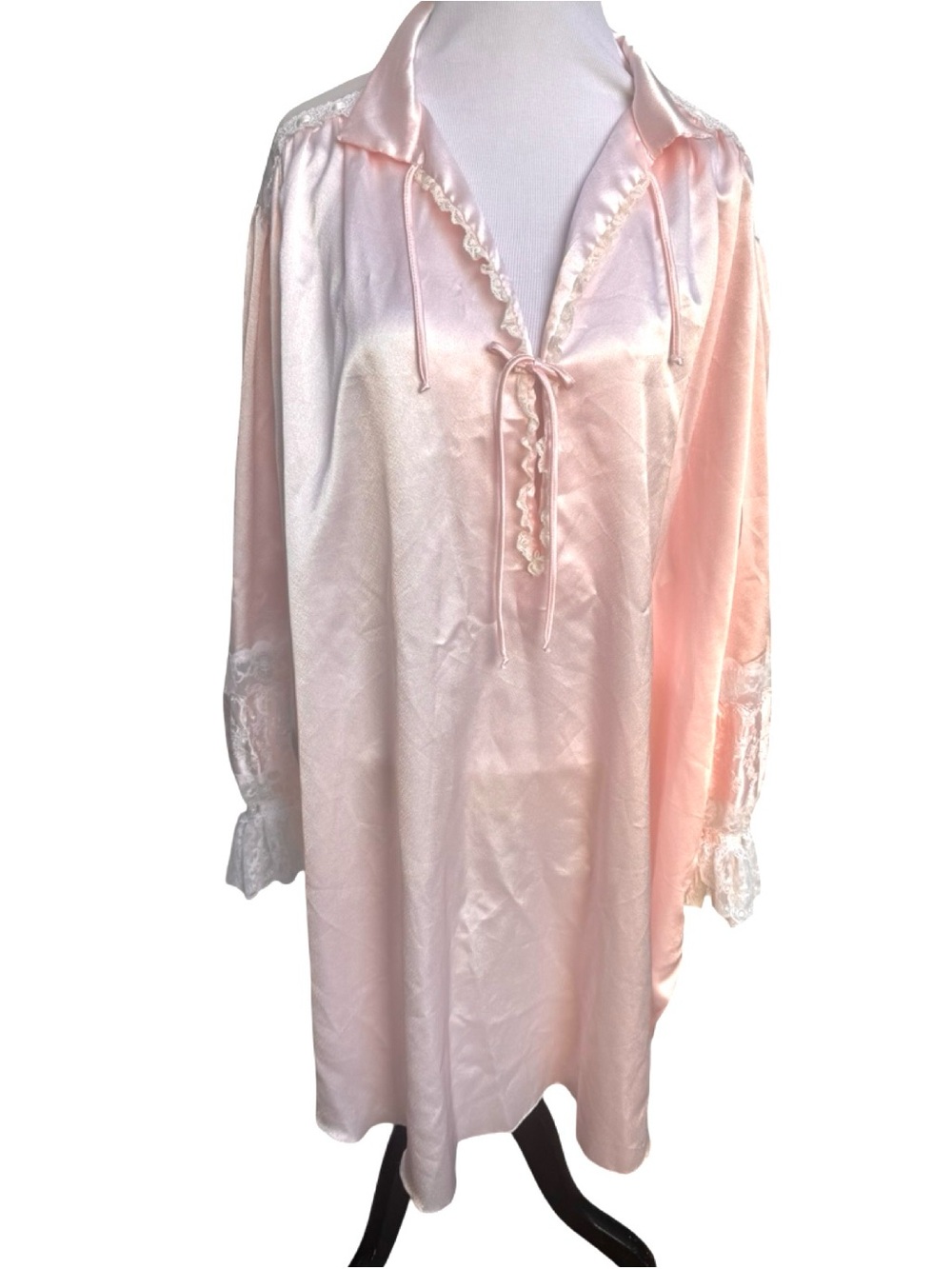 Vintage Christian Dior Pink Lingerie Peignoir Chemise Slip Lace Croquette Medium
